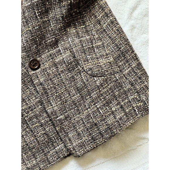 Agnona Womens Tweed Jacket 42 Multi Brown Wool Blend Lined Italy Lined Pockets 6 - Picture 6 of 13